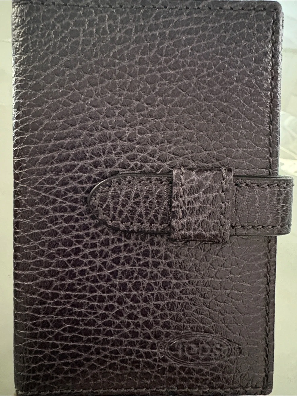 Tod's Black Pebbled Leather Business Card Holder Made in Italy